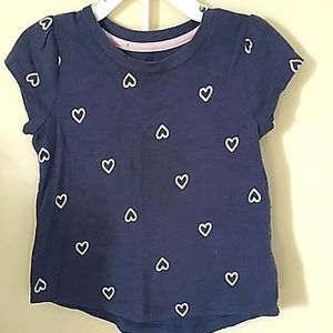 2T navy blue t-shirt with hearts